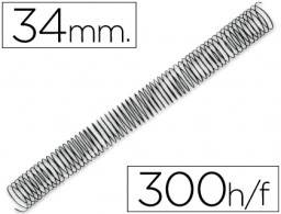 CJ25 espirales Q-Connect metálicos negros 34mm. paso 5:1